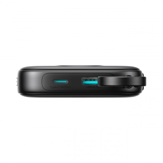 Joyroom JR-PBF18 22.5W 10000mAh Powerbank with Built-in Lightning Cable + USB-C Cable 0.25 cm - Black