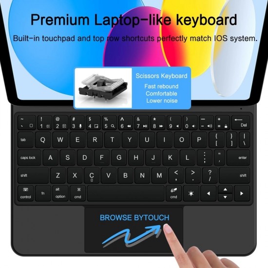 Tech-Protect Smartcase Magnetic with Keyboard for iPad 10.9” 2022 / iPad 11” 2025 - Black