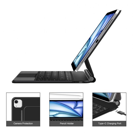 Tech-Protect Smartcase Magnetic with Keyboard for iPad Air 10.9” (2020/2022) / 11” (2024/2025/2026) - Black