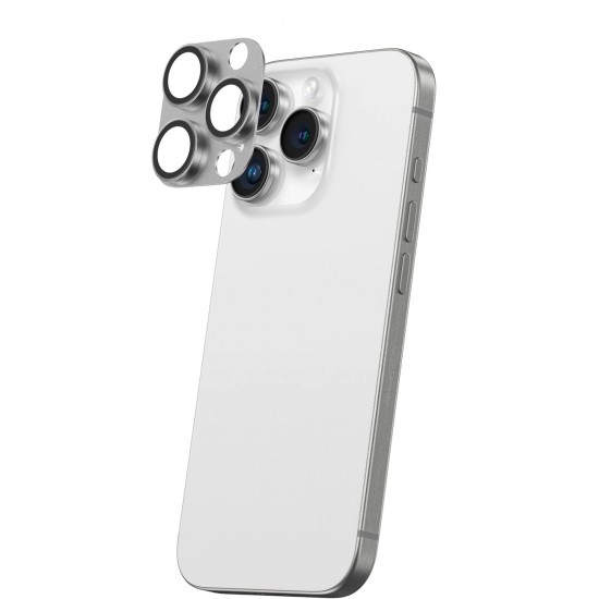 AmazingThing Aviation-Grade Alloy Tempered Glass Lens for iPhone 16 Pro / 16 Pro Max Camera Lens - Gray
