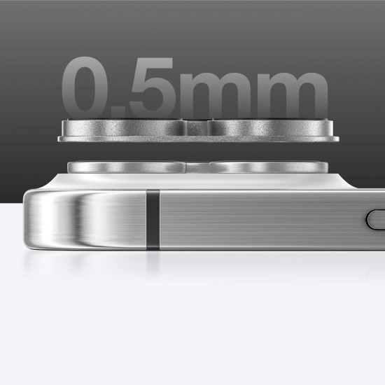 AmazingThing Aviation-Grade Alloy Tempered Glass Lens for iPhone 16 Pro / 16 Pro Max Camera Lens - Gray