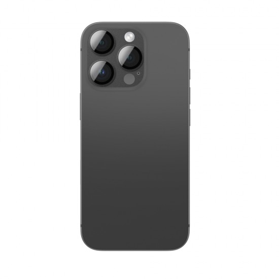 AmazingThing Aviation-Grade Alloy Tempered Glass Lens for iPhone 16 Pro / 16 Pro Max Camera Lens - Black