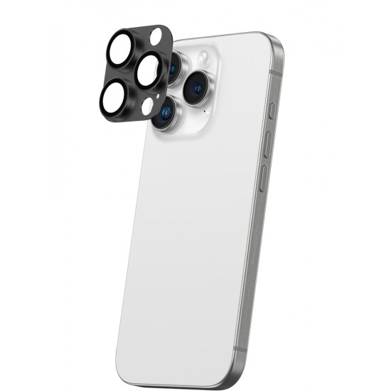 AmazingThing Aviation-Grade Alloy Tempered Glass Lens for iPhone 16 Pro / 16 Pro Max Camera Lens - Black