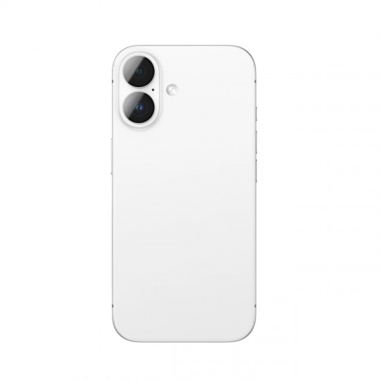 AmazingThing AR Aluminum 2 Lens Glass with Camera Lens Frame for iPhone 16 / 16 Plus - White