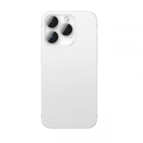 AmazingThing AR Aluminum 3 Lens Glass with Camera Lens Frame for iPhone 16 Pro / 16 Pro Max - Silver