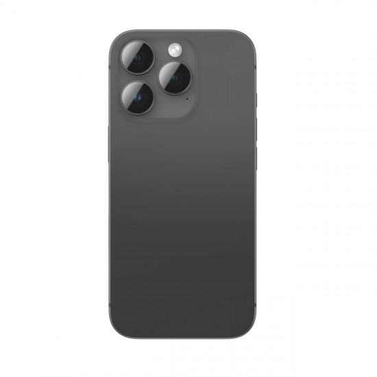 AmazingThing AR Aluminum 3 Lens Glass with Camera Lens Frame for iPhone 16 Pro / 16 Pro Max - Black