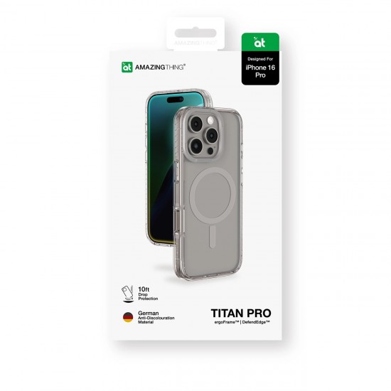AmazingThing Titan Pro Mag Case with Magnetic Ring for iPhone 16 Pro - Gray