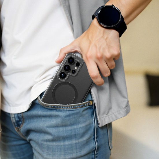 AmazingThing Minimal Mag Case with Magnetic Ring for Samsung Galaxy S25+ - Transparent