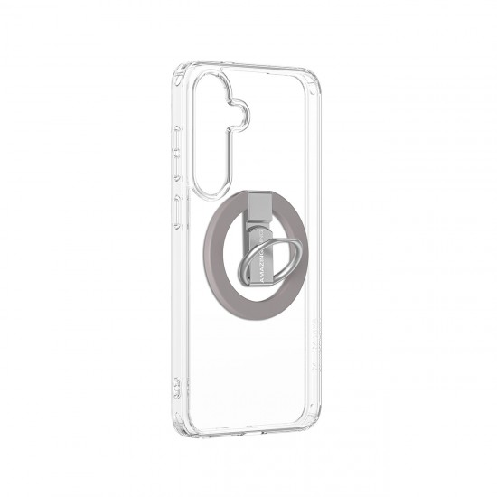 AmazingThing Minimal Mag Case with Magnetic Ring and Magnetic Ring for Samsung Galaxy S25+ - Transparent