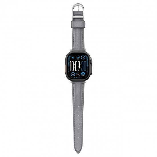 AmazingThing Class Band Leather Strap for Apple Watch 45 / 46 / 49 mm - Gray