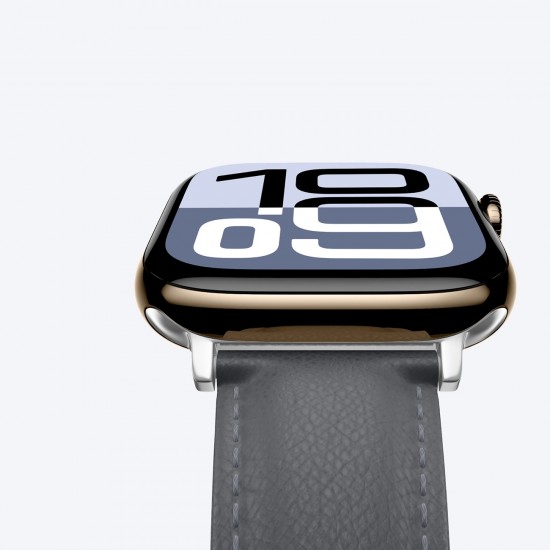 AmazingThing Class Band Leather Strap for Apple Watch 45 / 46 / 49 mm - Gray