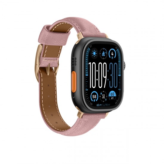 AmazingThing Class Band Leather Strap for Apple Watch 45 / 46 / 49 mm - Pink