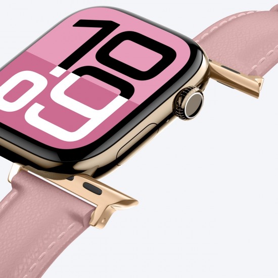 AmazingThing Class Band Leather Strap for Apple Watch 45 / 46 / 49 mm - Pink