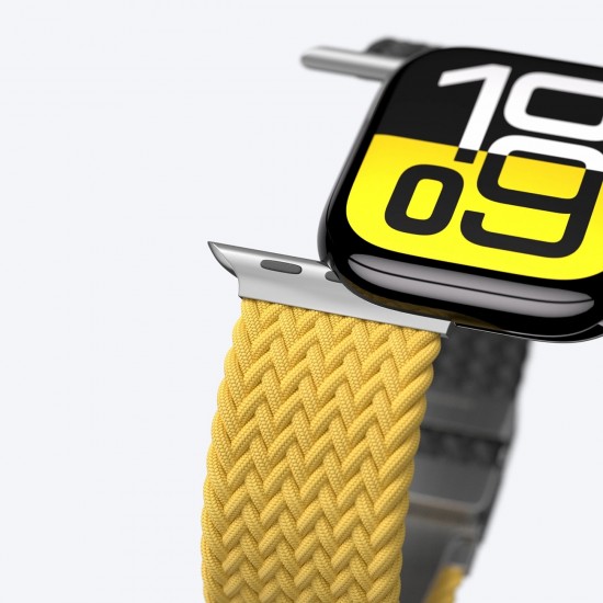 Set of 2 AmazingThing Blend Band for Apple Watch 45/46/49mm - Yellow-Black/Black