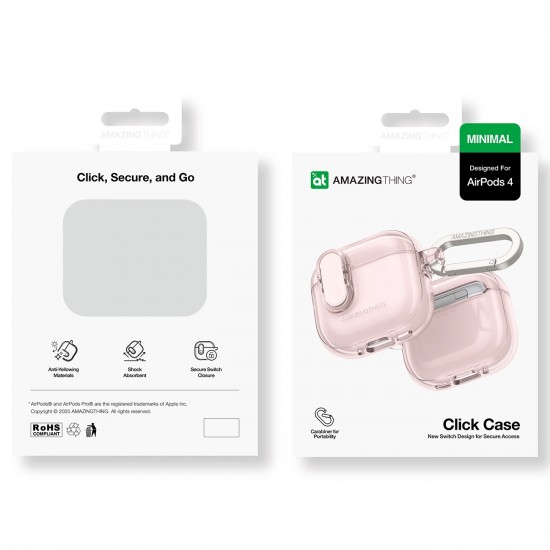 AmazingThing Minimal Case for AirPods 4 – Pink