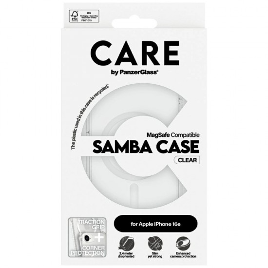 CARE by PanzerGlass Fashion MagSafe iPhone 16e Case - Transparent