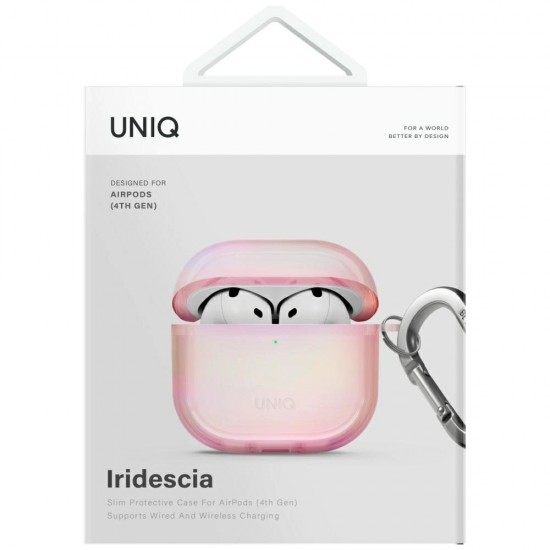 Uniq Iridescia AirPods 4 Hang Case - Holo Pink