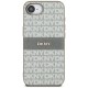 DKNY Repeat Texture Pattern with Tonal Stripe iPhone 16e Case - Beige
