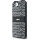 DKNY Repeat Texture Pattern with Tonal Stripe case for iPhone 16e - black