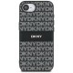 DKNY Repeat Texture Pattern with Tonal Stripe case for iPhone 16e - black