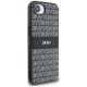 DKNY Repeat Texture Pattern with Tonal Stripe case for iPhone 16e - black