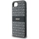 DKNY Repeat Texture Pattern with Tonal Stripe case for iPhone 16e - black