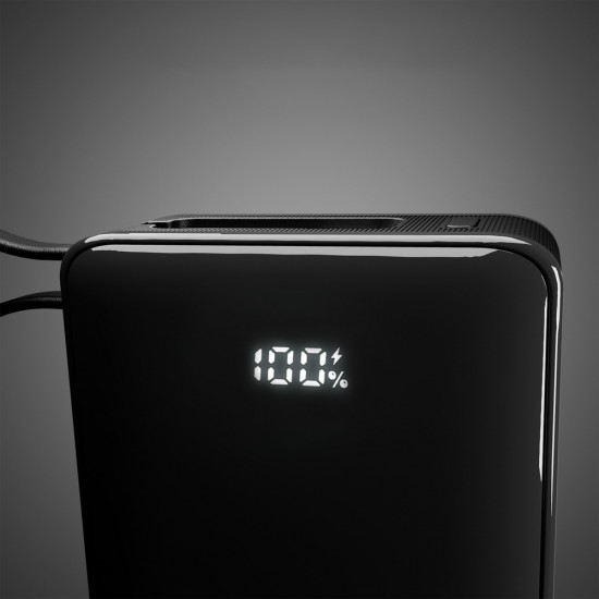 Powerbank SBS 20000 mAh 20W with built-in USB-C cable and digital display - black