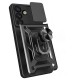 Hybrid Armor Camshield Case with Stand and Camera Cover for Samsung Galaxy M16 5G / F16 5G - Black