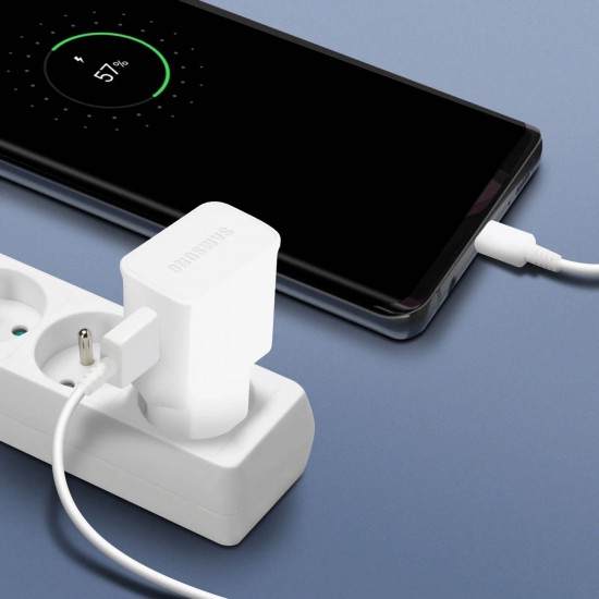 Samsung EP-TA200EWE USB-A 15W wall charger with EP-DR140AWE USB-A - USB-C cable (OOB Bulk - replacement packaging) - white