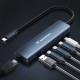 USB-C 6 in 1 Hub Wozinsky WHBC10Y4S Multifunctional, Aluminum, with 25 cm Cable - Gray