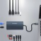 USB-C Hub 14 in 1 Wozinsky WDS03Y5S Multifunctional, Aluminum, for 3 Monitors, with 15 cm Cable - Gray