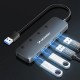 USB-A Hub Wozinsky WHS080YSS 4 x USB-A 3.0 with individual switches, aluminum, with 30 cm cable - gray