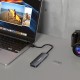 USB-A Hub Wozinsky WHS080YSS 4 x USB-A 3.0 with individual switches, aluminum, with 30 cm cable - gray