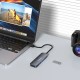 USB-A Hub Wozinsky WHS080YSS 4 x USB-A 3.0 with individual switches, aluminum, with 30 cm cable - gray