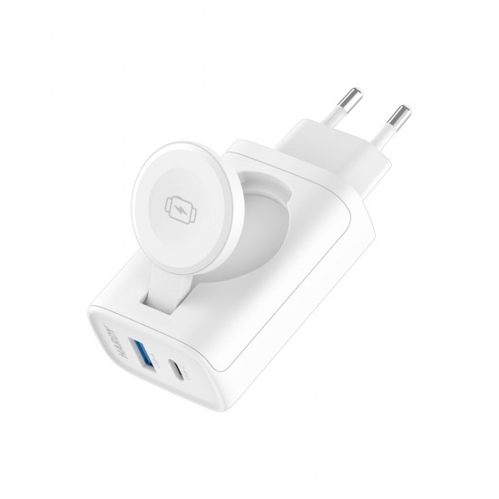 Inductive mains charger 3mk HARDY Charger PD 2in1 33W USB-C USB-A - white