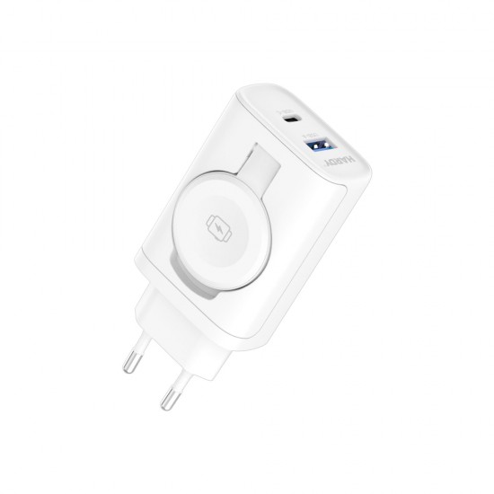 Inductive mains charger 3mk HARDY Charger PD 2in1 33W USB-C USB-A - white