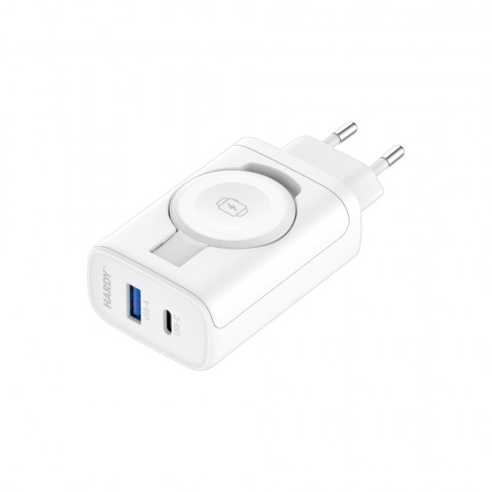 Inductive mains charger 3mk HARDY Charger PD 2in1 33W USB-C USB-A - white