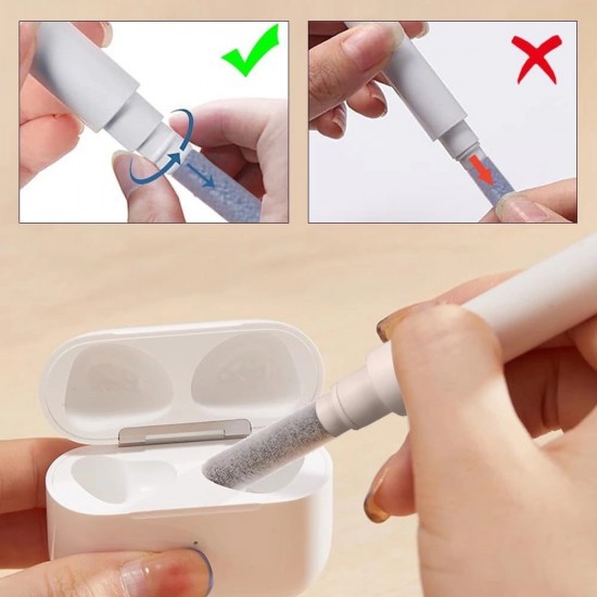 Tech-Protect CS02 3-in-1 Headphone Cleaning Kit - White