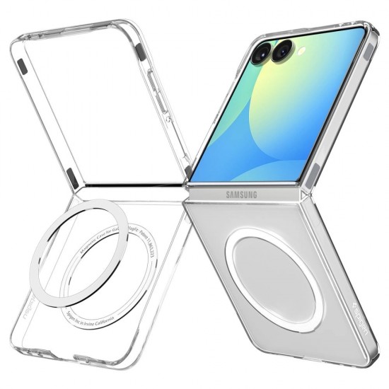 Spigen AirSkin Mag MagSafe Case for Samsung Galaxy Z Flip 7 - Clear and White