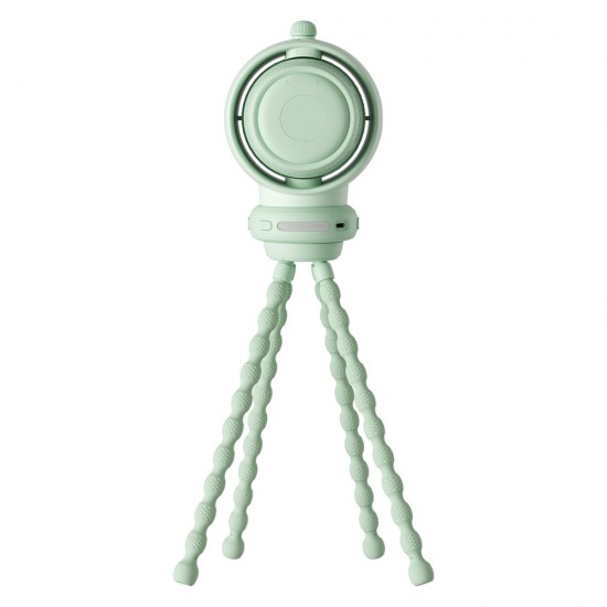 Jisulife Stroller Fan Life2S 5000mAh with Flexible Legs, Desk, Stroller, Filter - Green