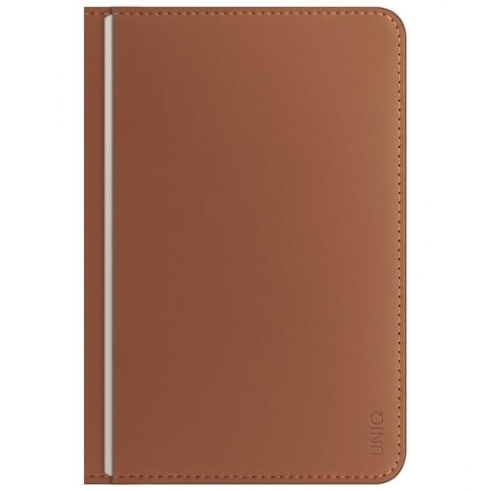Uniq Belmont Passport Case with Apple Find My RFID Blocking Caramel Beige