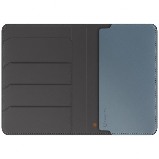 Uniq Belmont Passport Case with Apple Find My RFID Blocking Gray Blue