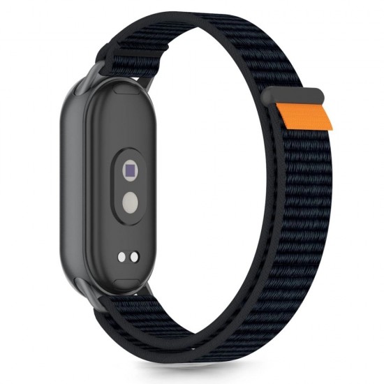 Tech-Protect Nylon Pro Strap for Xiaomi Smart Band 8/9/10/NFC - Black and Orange