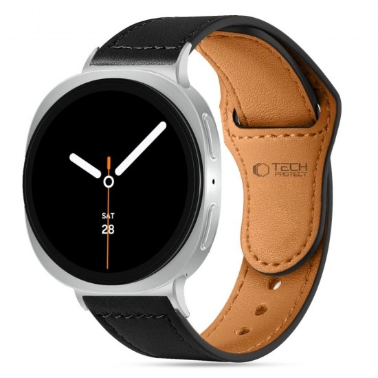 Tech-Protect Leatherfit Strap for Samsung Galaxy Watch 40/44/46 mm - Black