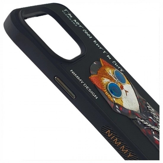 Nimmy Glasses Cool Cat Case for iPhone 15 Pro Max - Black