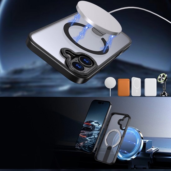 Hybrid Armor X case for iPhone 17 with MagSafe-compatible stand - black