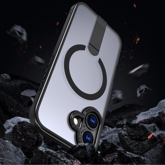 Hybrid Armor X case for iPhone 17 with MagSafe-compatible stand - black