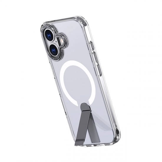 Hybrid Armor X Case for iPhone 17 with Stand, Compatible with MagSafe - Transparent