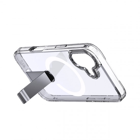 Hybrid Armor X Case for iPhone 17 with Stand, Compatible with MagSafe - Transparent