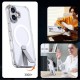 Hybrid Armor X Case for iPhone 17 with Stand, Compatible with MagSafe - Transparent